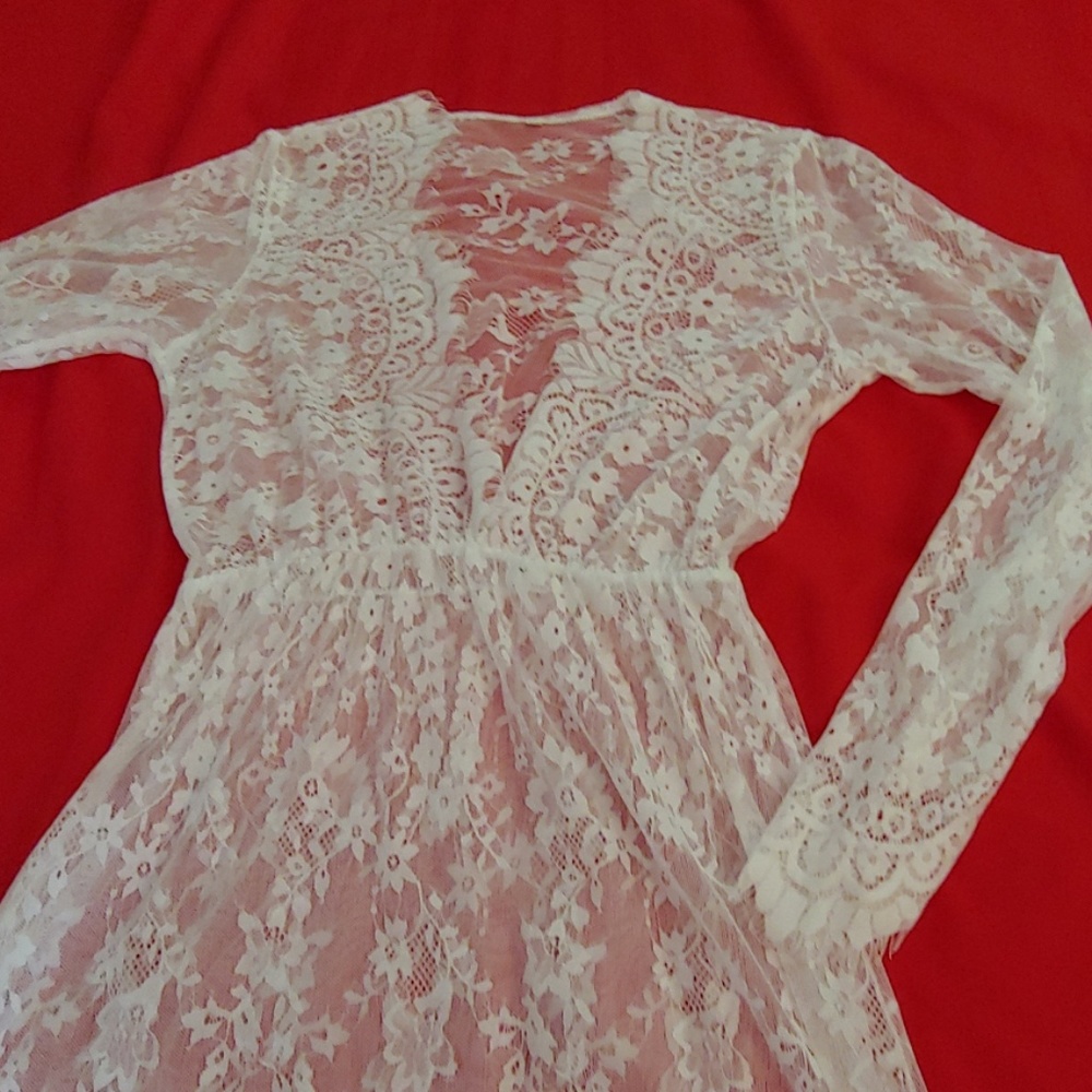 Maxi Soft White Lace Dress size M/L